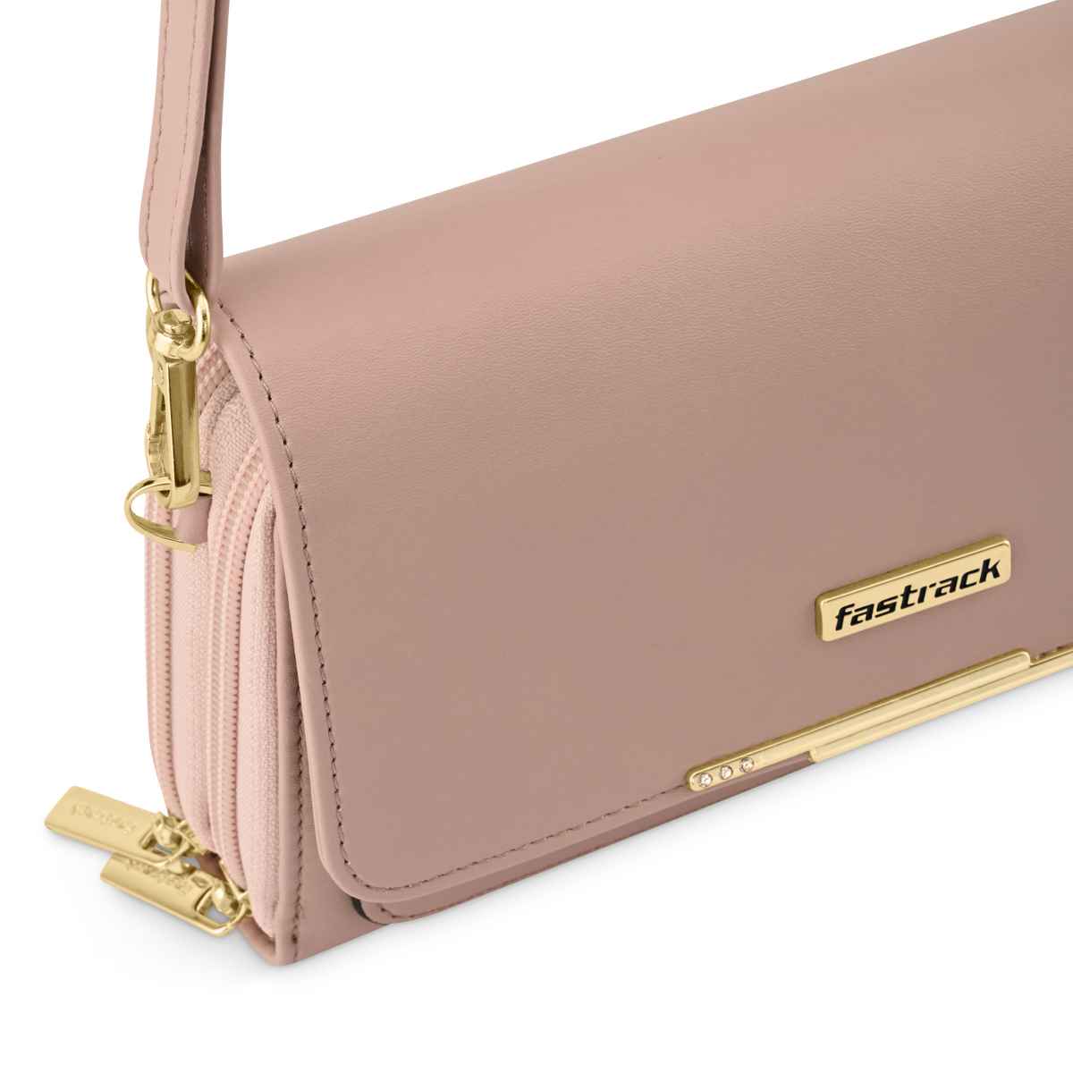 Fastrack Women's Envelope Clutch with Shoulder Straps | Pink