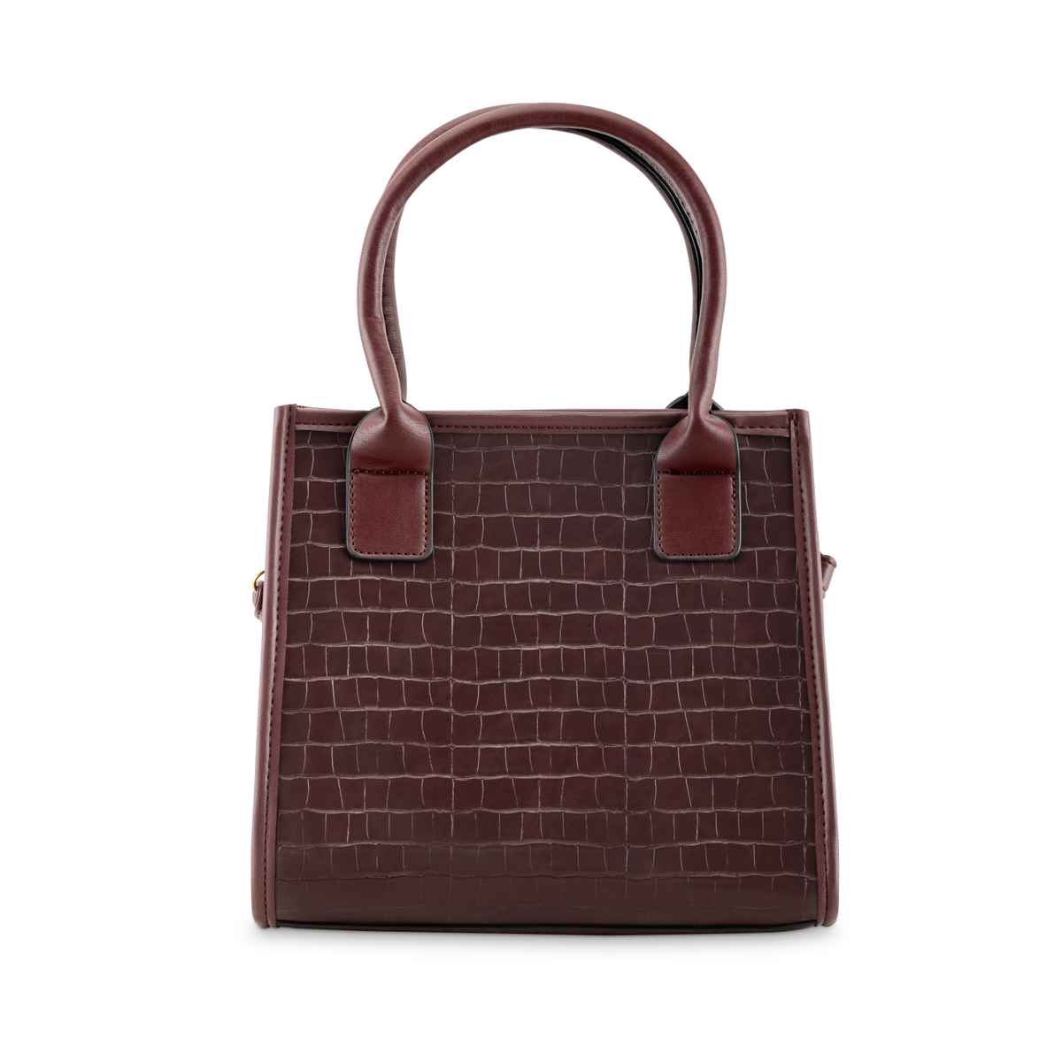 Fastrack Women's Animal Textured Structured Handheld Bag | Brown