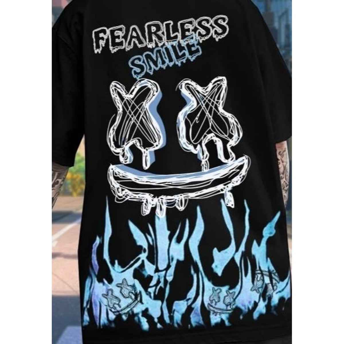 Monkey Boys Men's Oversized Printed T-Shirt | Cotton Blend | Black | SPYL120 | M