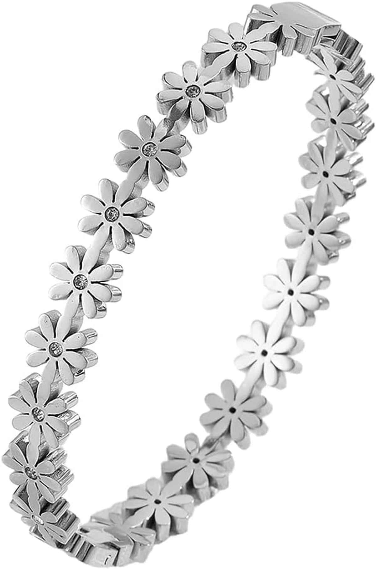 Beautynx Silver Daisy Bloom Bracelet | BNX-BR-0001 - Silver