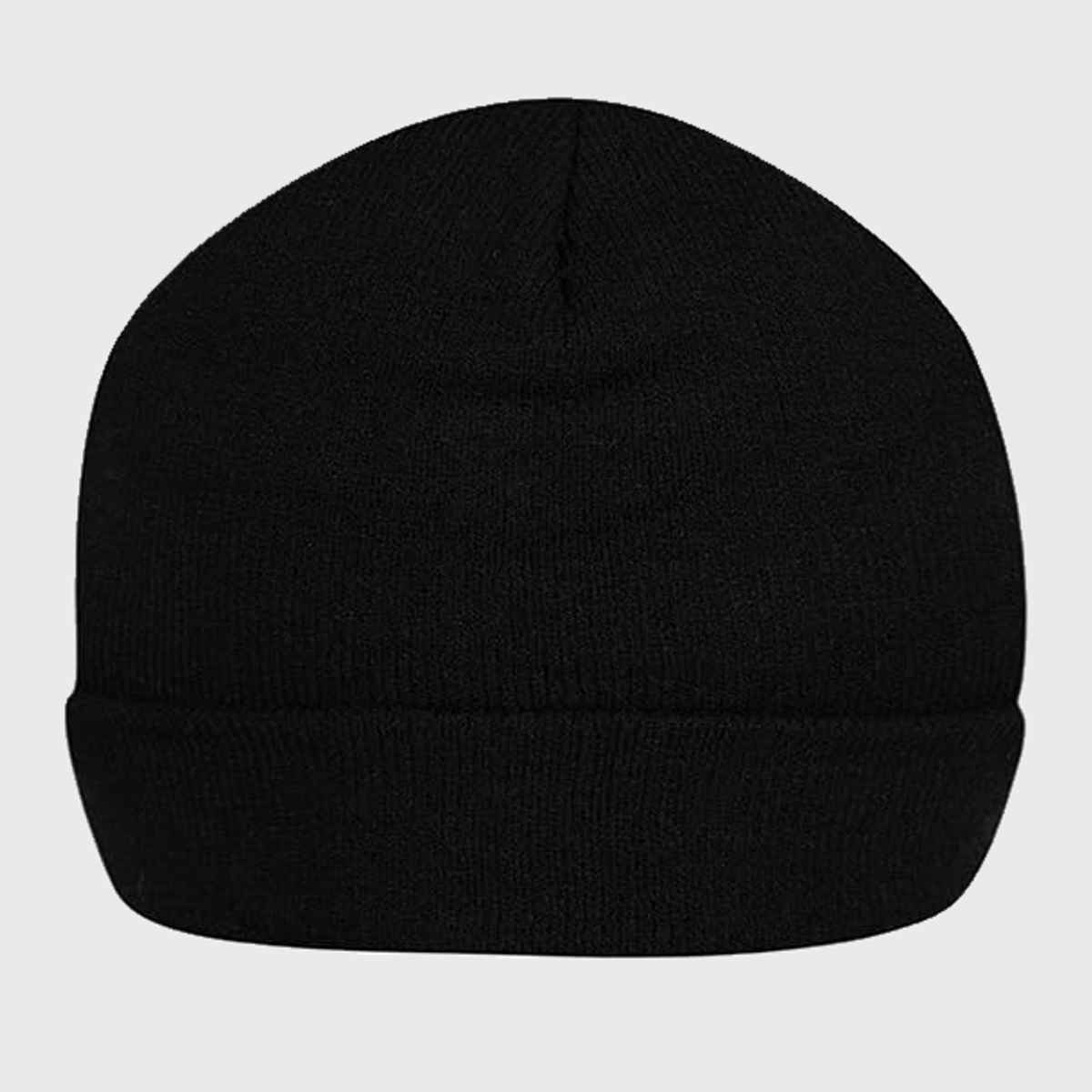 Fabseasons Unisex Solid Acrylic Skull Cap | Black - One Size