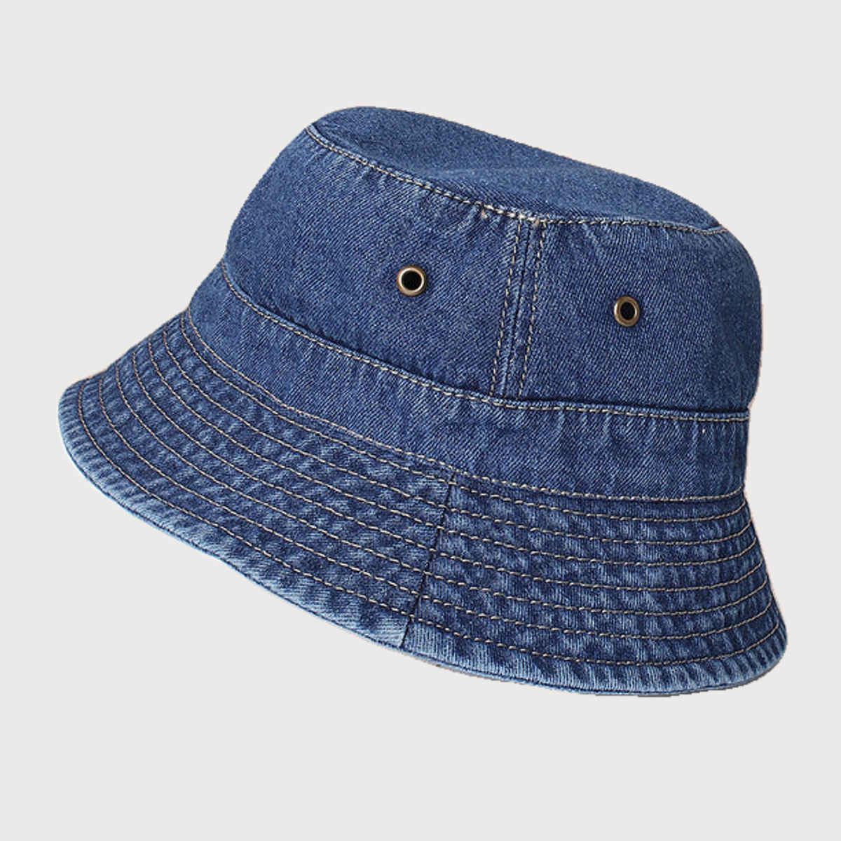 Haute Sauce Women's Textured Denim Bucket Hat | Blue - One Size
