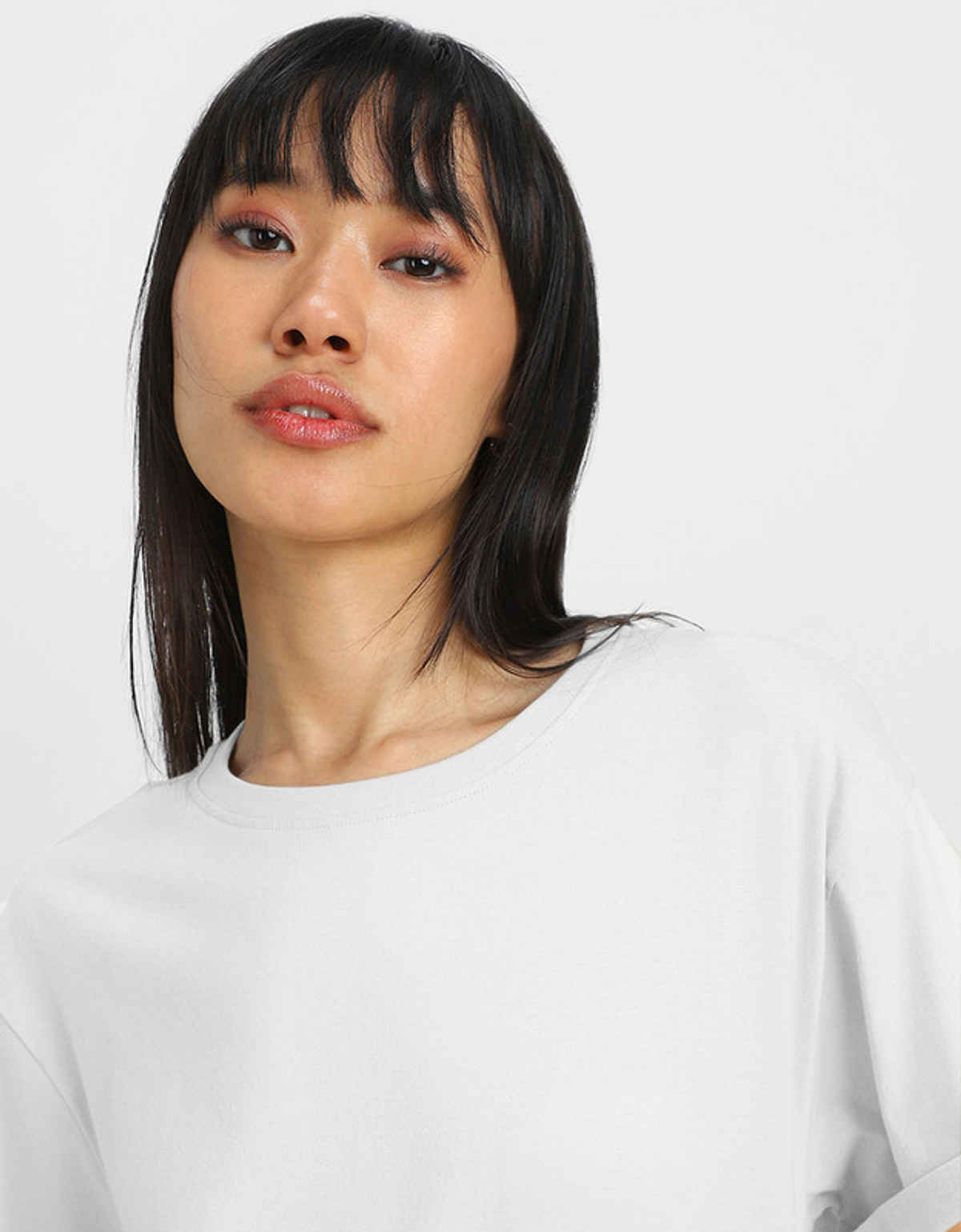 Juneberry White Oversized Fit Boyfriend T-shirt for Women - M