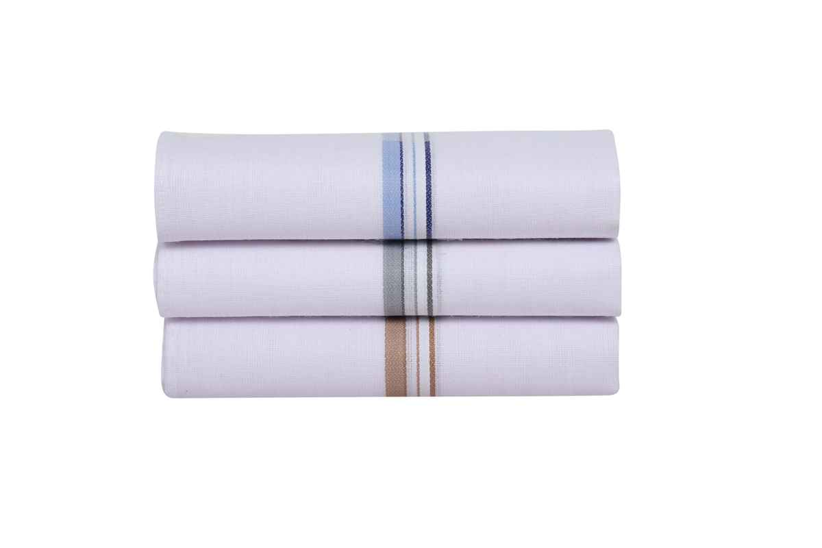 Englo Men's Solid Cotton Handkerchief | White