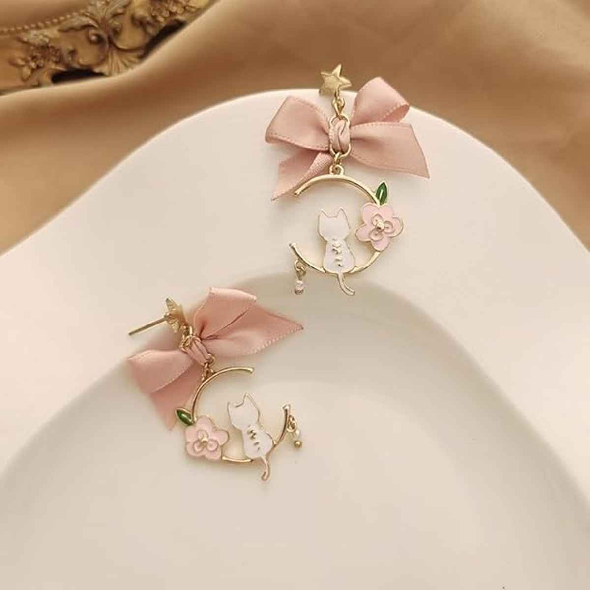 Beautynx Blossom Kitty Bow Earrings | Pink | BNX-EAR-0069