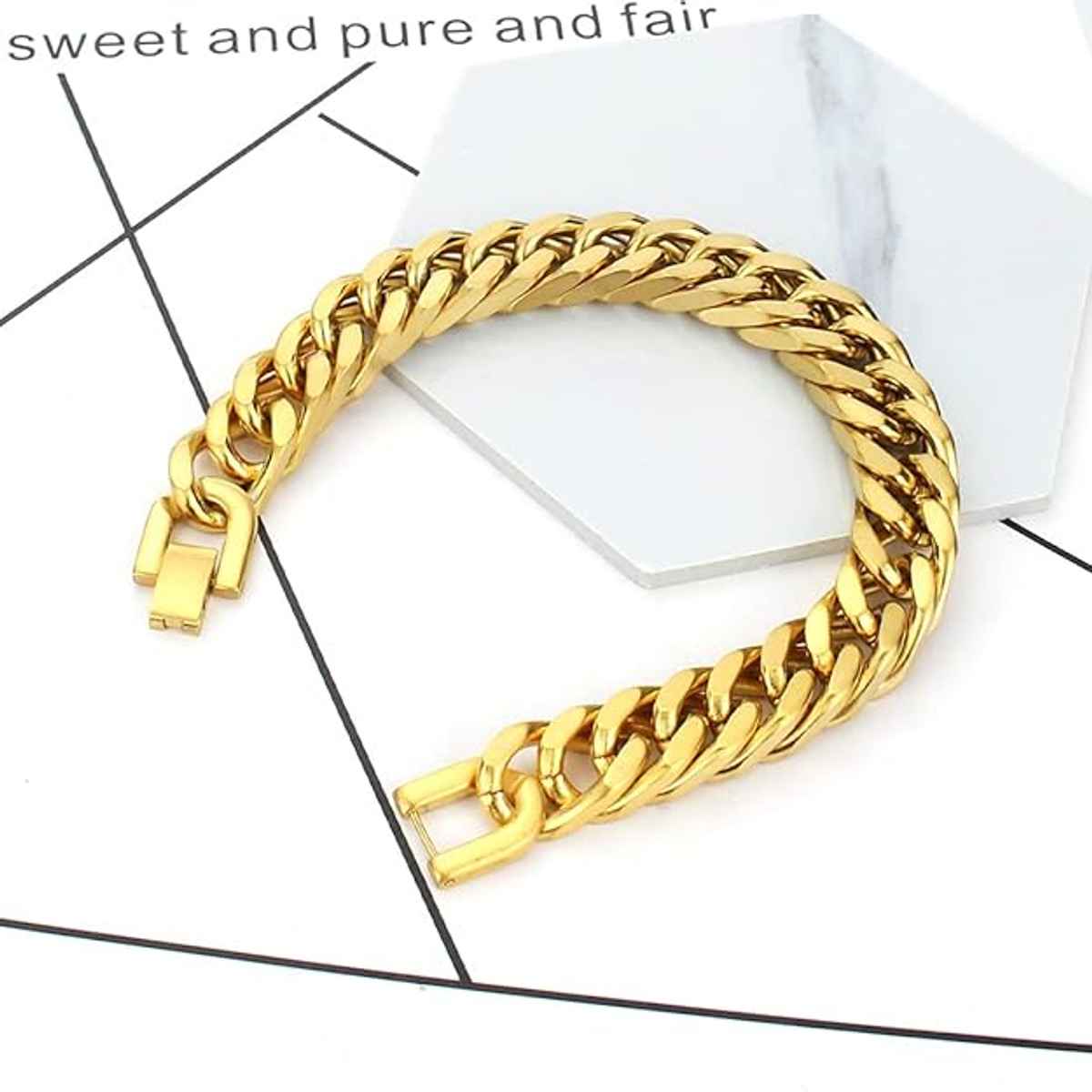 Yellow Chimes Gold Bracelet | Gold Plated Curb Chain