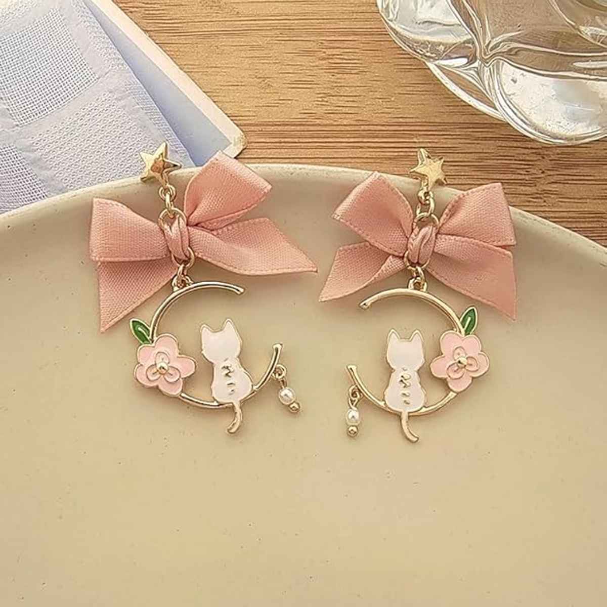 Beautynx Blossom Kitty Bow Earrings | Pink | BNX-EAR-0069
