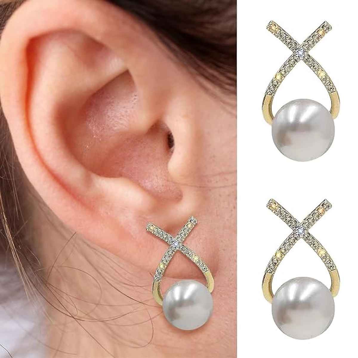 Beautynx Pearl X Elegance Earrings | Gold | BNX-EAR-0041