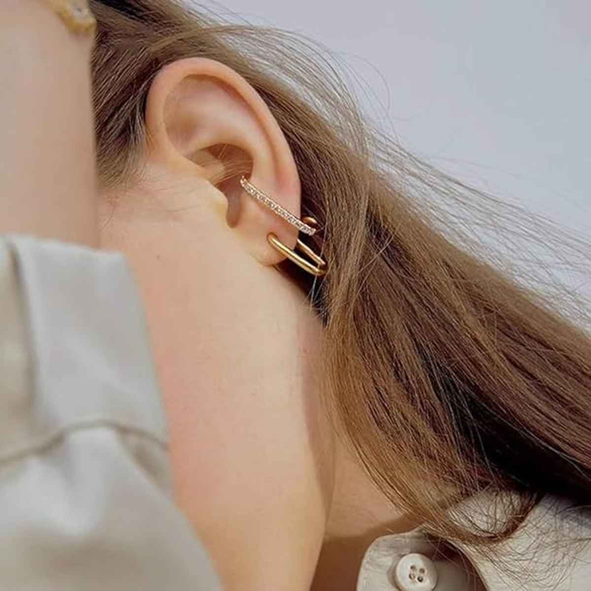 Beautynx Dual Halo Spark Hoop Earrings | BNX-EAR-0043 - Gold