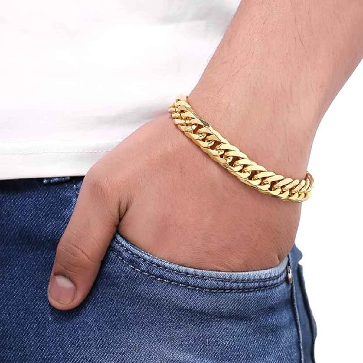 Yellow Chimes Gold Bracelet | Gold Plated Curb Chain