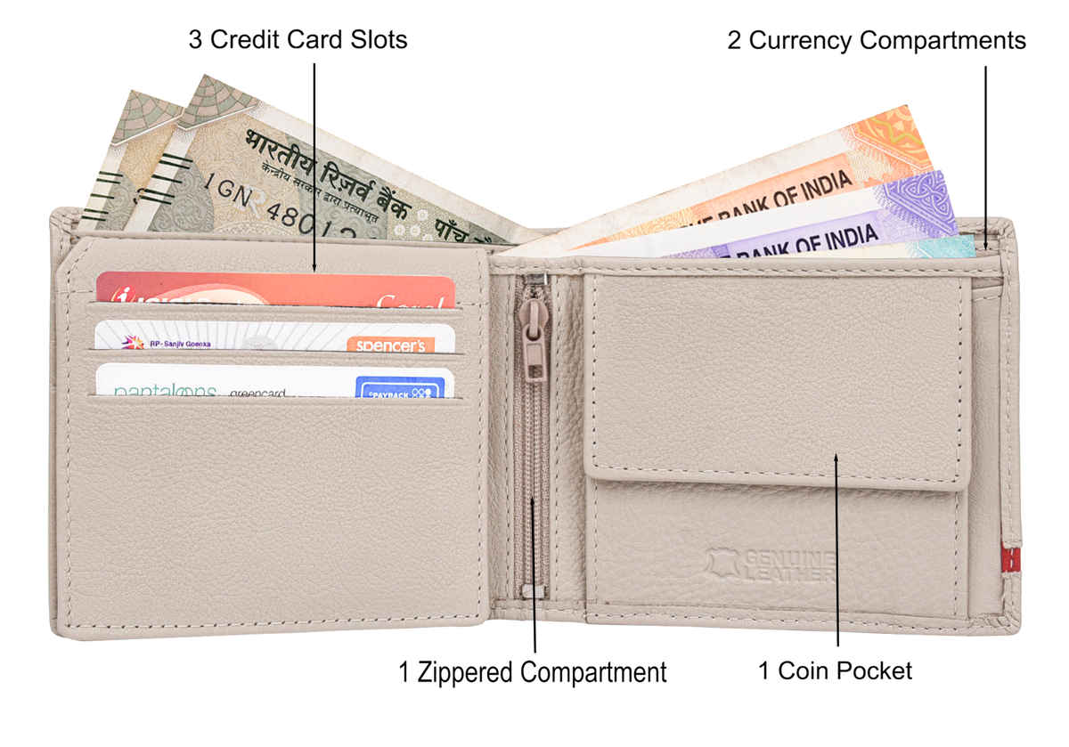URBAN FOREST Men's Stag Leather Wallet | Sand & Red