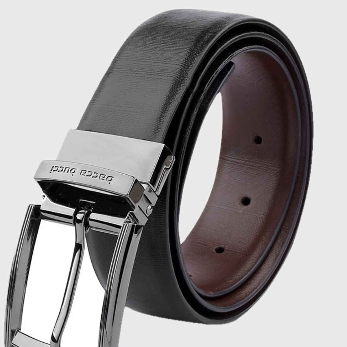 Bacca Bucci Auto Reversible Dress Belt With Genuine Leather Black and Brown Waist | 40
