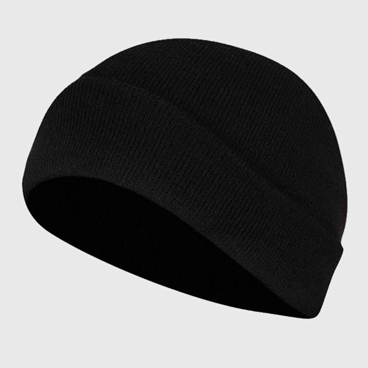 Fabseasons Unisex Solid Acrylic Skull Cap | Black - One Size