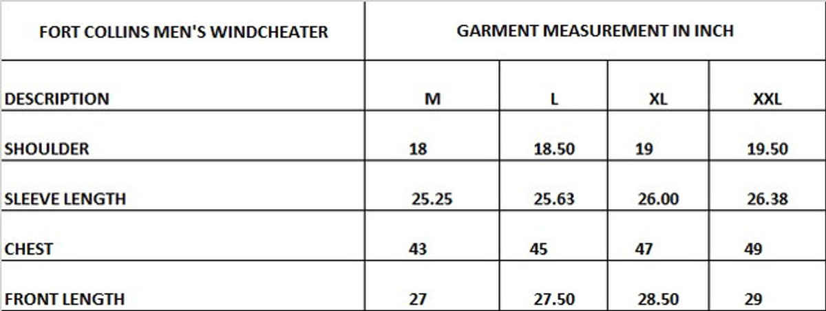 Fort Collins Men's Windcheater Jacket | Black - XL