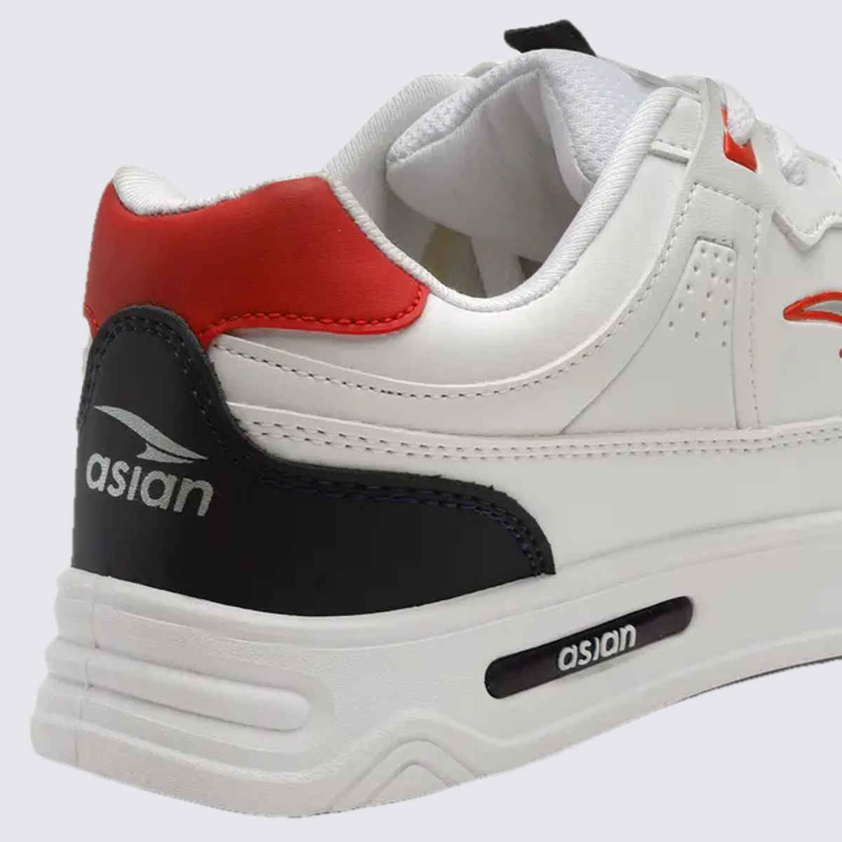 Asian Boston-01 Men Sneakers | White-Navy-Red | Size-9