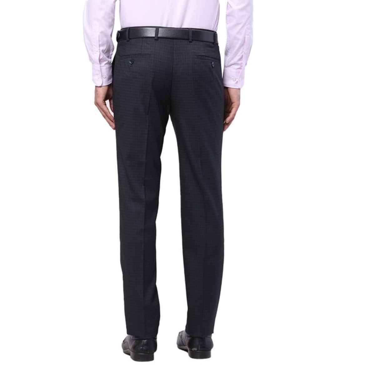 Raymond Men's Slim Fit Polyester Blend Pleatless Formal Trouser | Black | 32