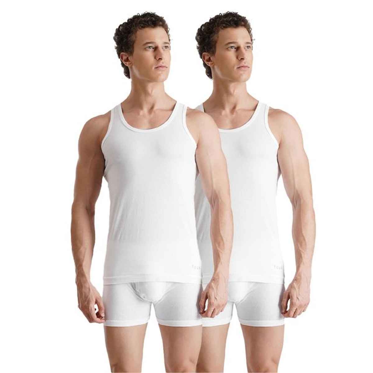 Fcuk Play Rove Men's Sleeveless Vest | White - L