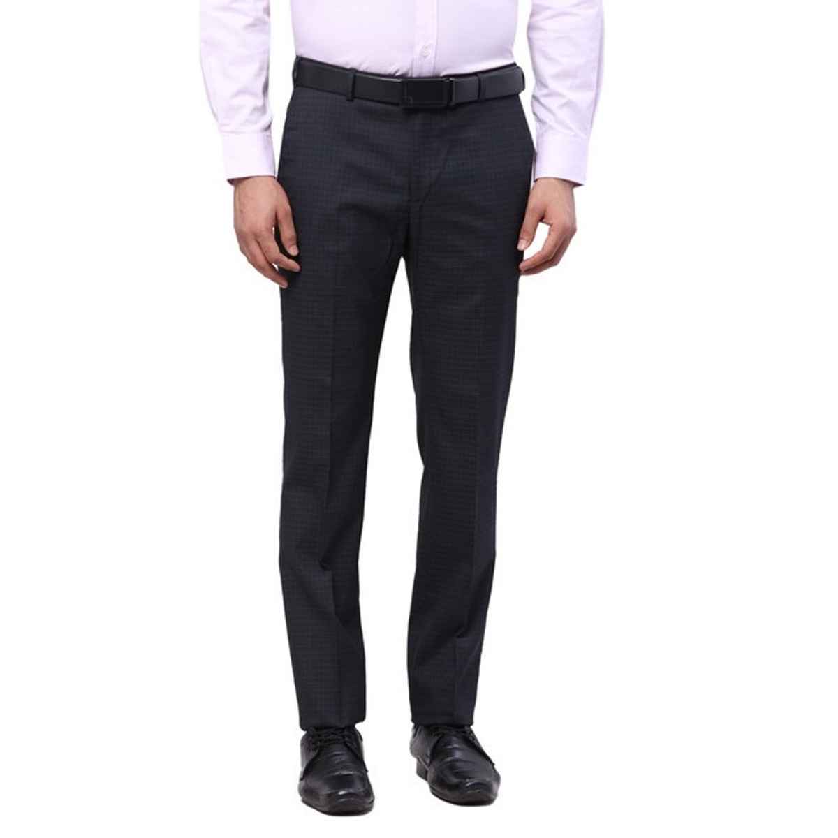 Raymond Men's Slim Fit Polyester Blend Pleatless Formal Trouser | Black | 32