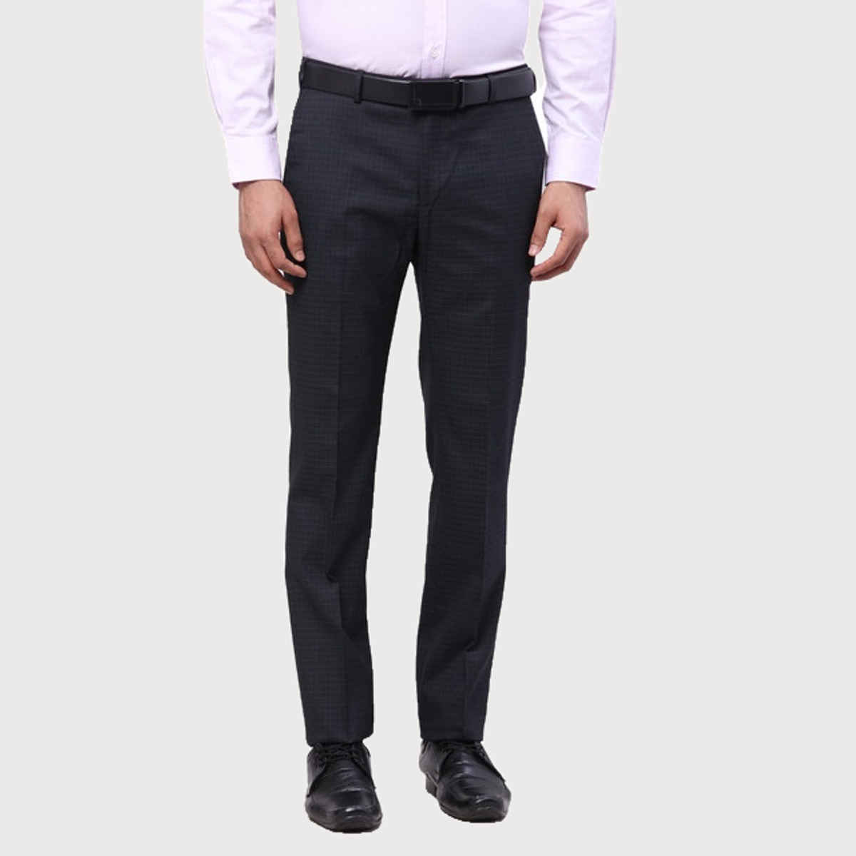 Raymond Men's Slim Fit Polyester Blend Pleatless Formal Trouser | Black | 34