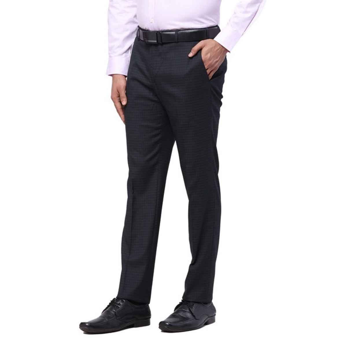Raymond Men's Slim Fit Polyester Blend Pleatless Formal Trouser | Black | 32