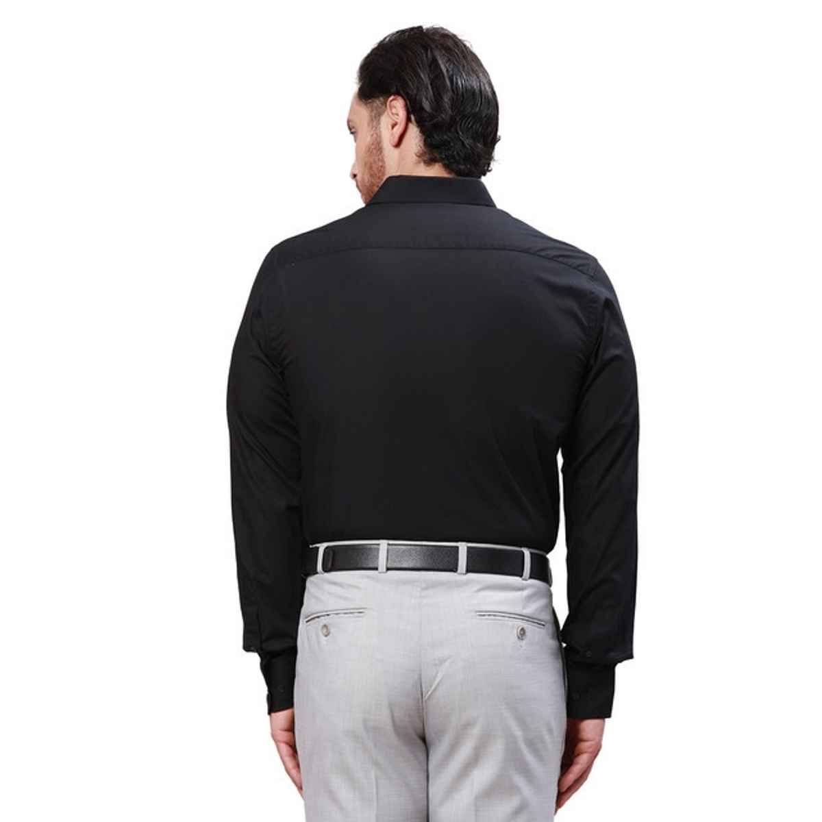 Park Avenue Men's Slim Fit Pure Cotton Semi Cutaway Collar Full Sleeve Shirt M