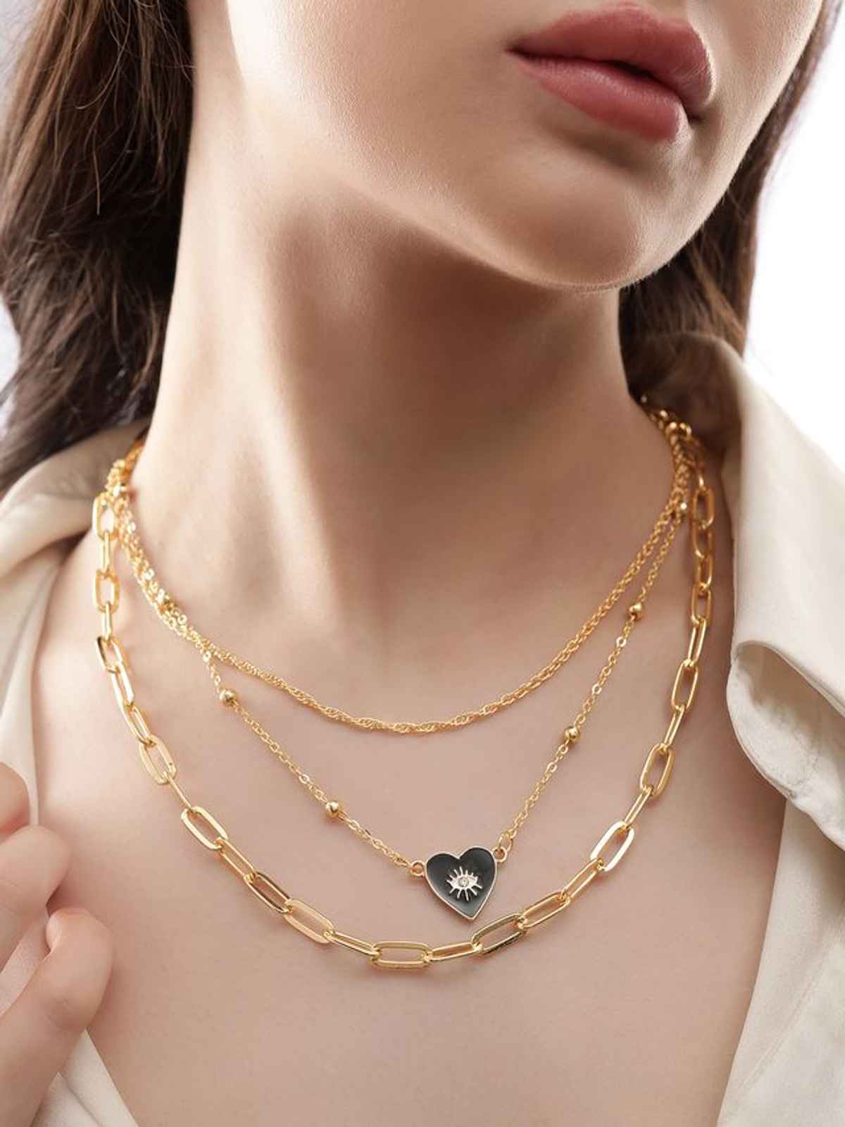 Rubans Voguish Multi Crystal & Charm Beaded Necklace