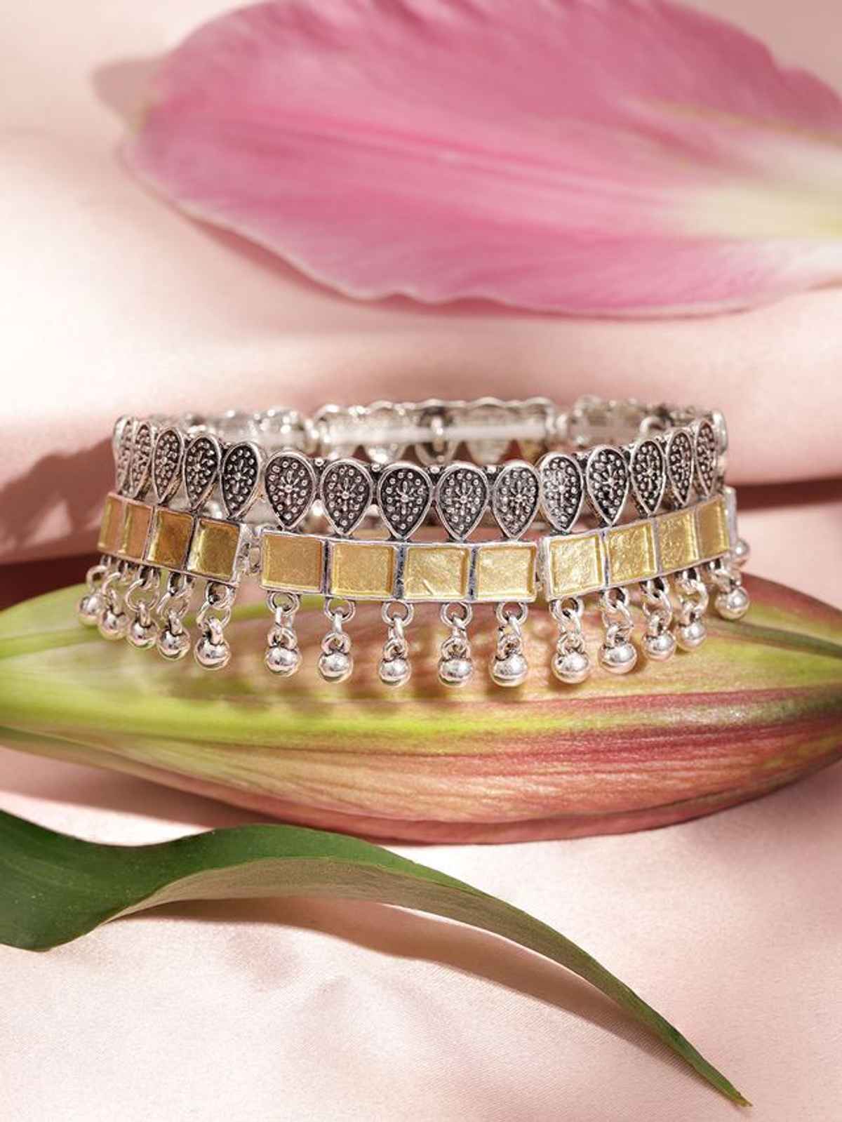 Rubans Silver Plated Ring Bracelet