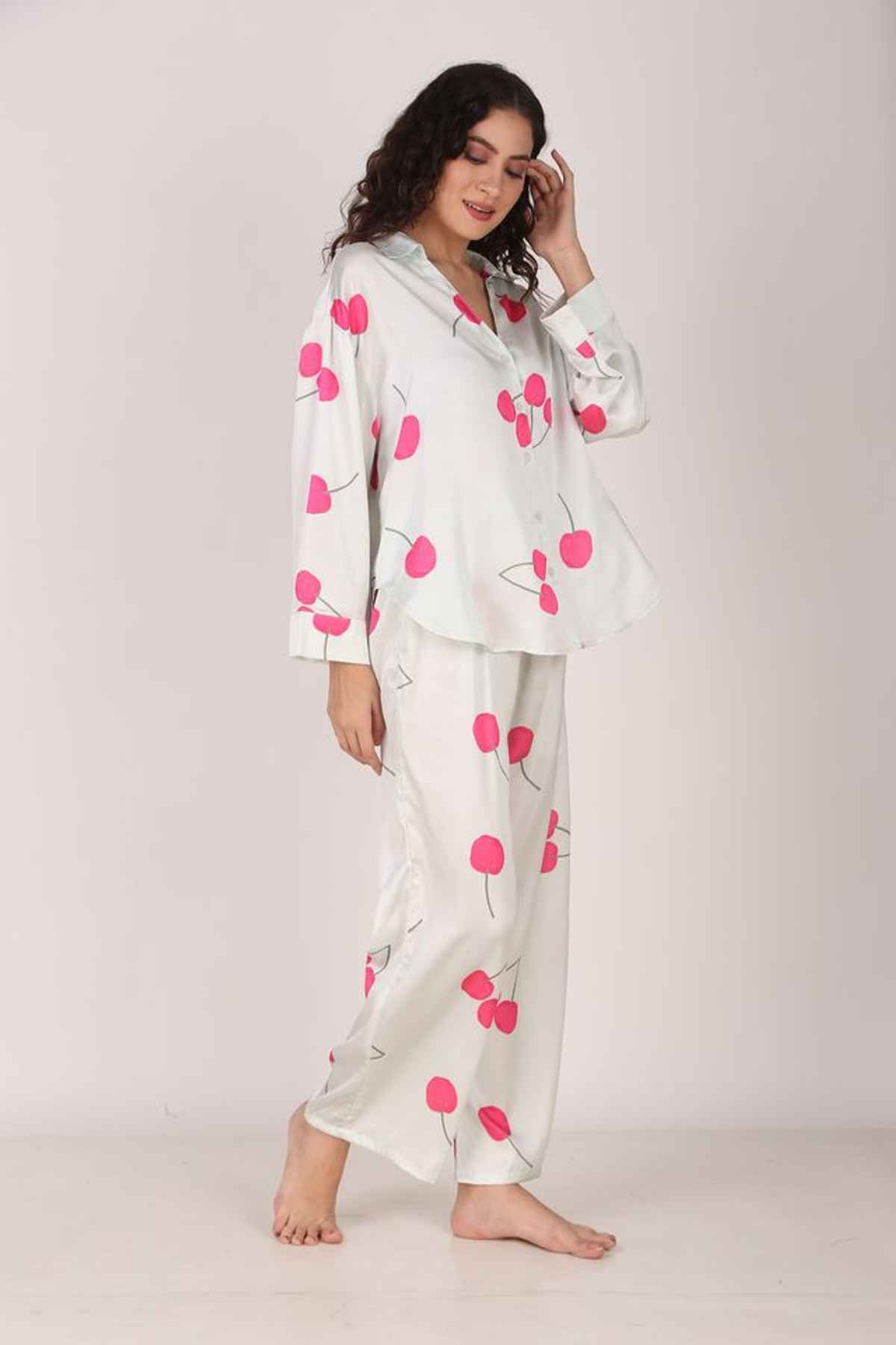 Masha Women's Cherry Pink Oversized Pajamas | Set | XL