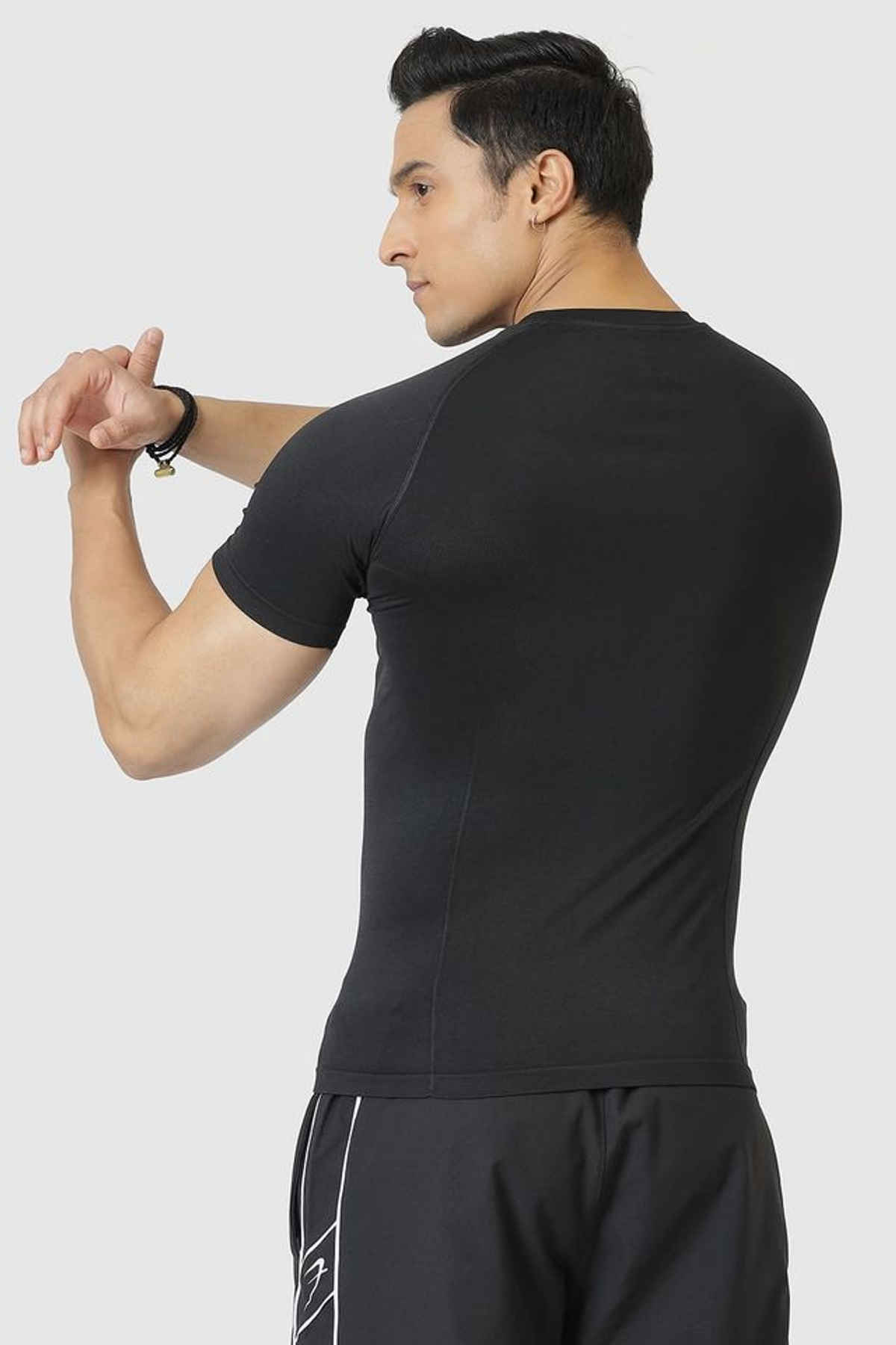 Fuaark Men's Power Seamless GYM T-shirt | Logo Black - M