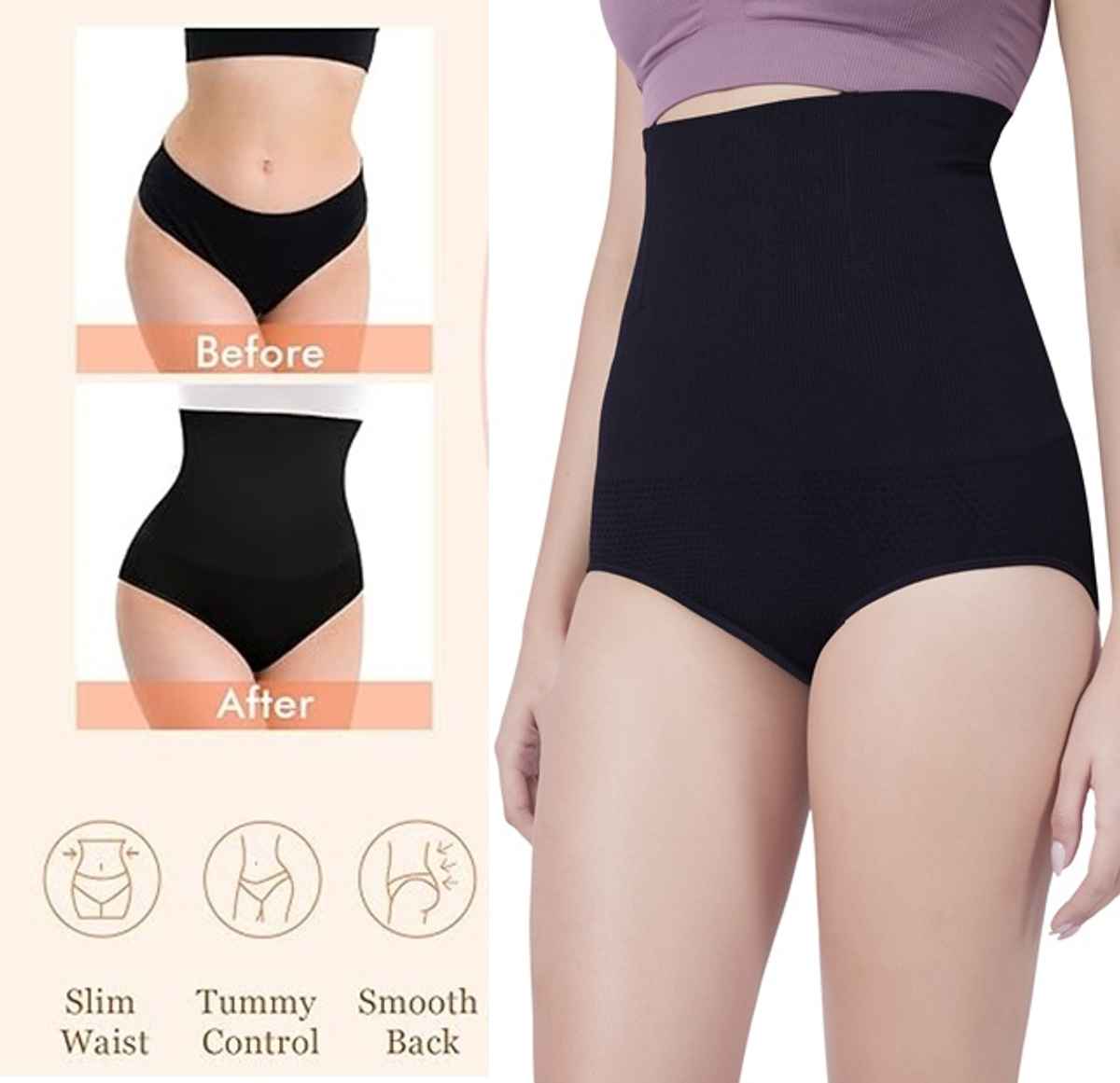 PLUMBURY Seamless High Waist Tummy Tucker Shapewear Panty - 3XL
