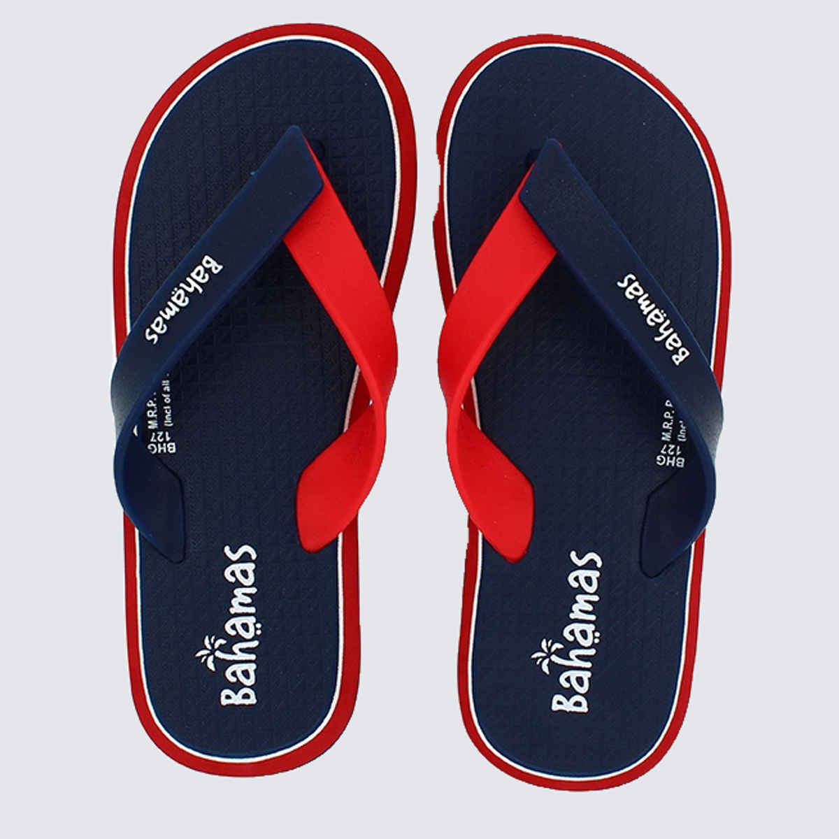 Bahamas Slippers BHG-127 Navy Blue Red For Men | 8 UK
