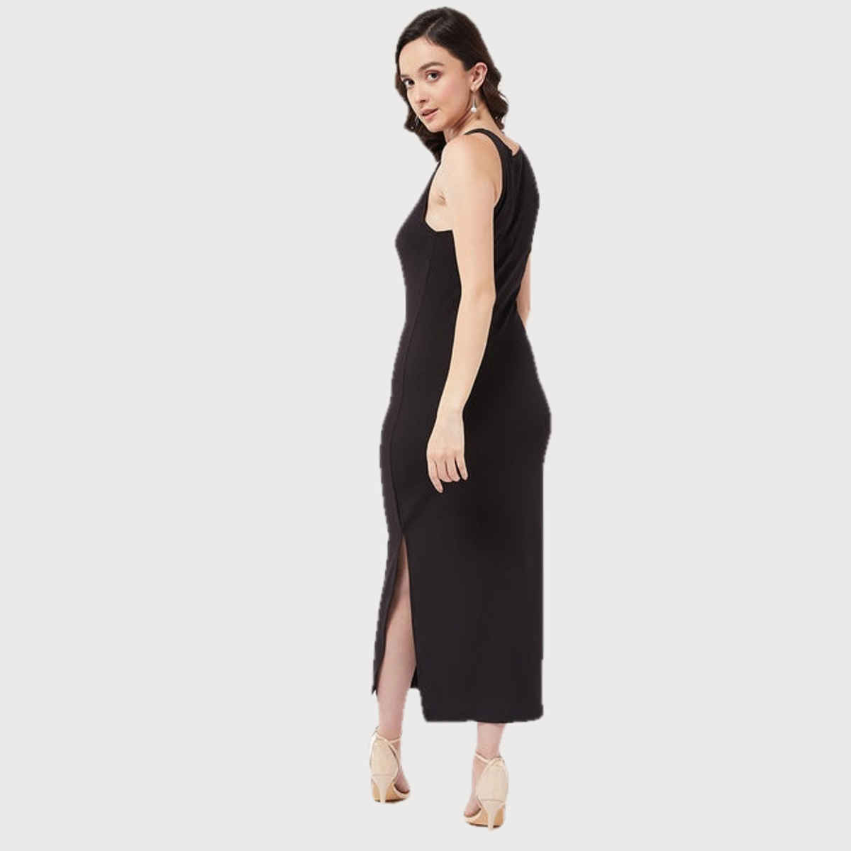 Wyshlist Women's Bodycon Dress Side Slit | Black - L