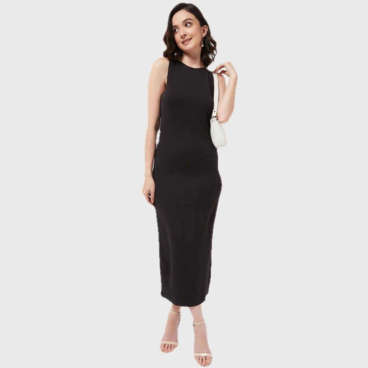 Wyshlist Women's Bodycon Dress Side Slit | Black - L