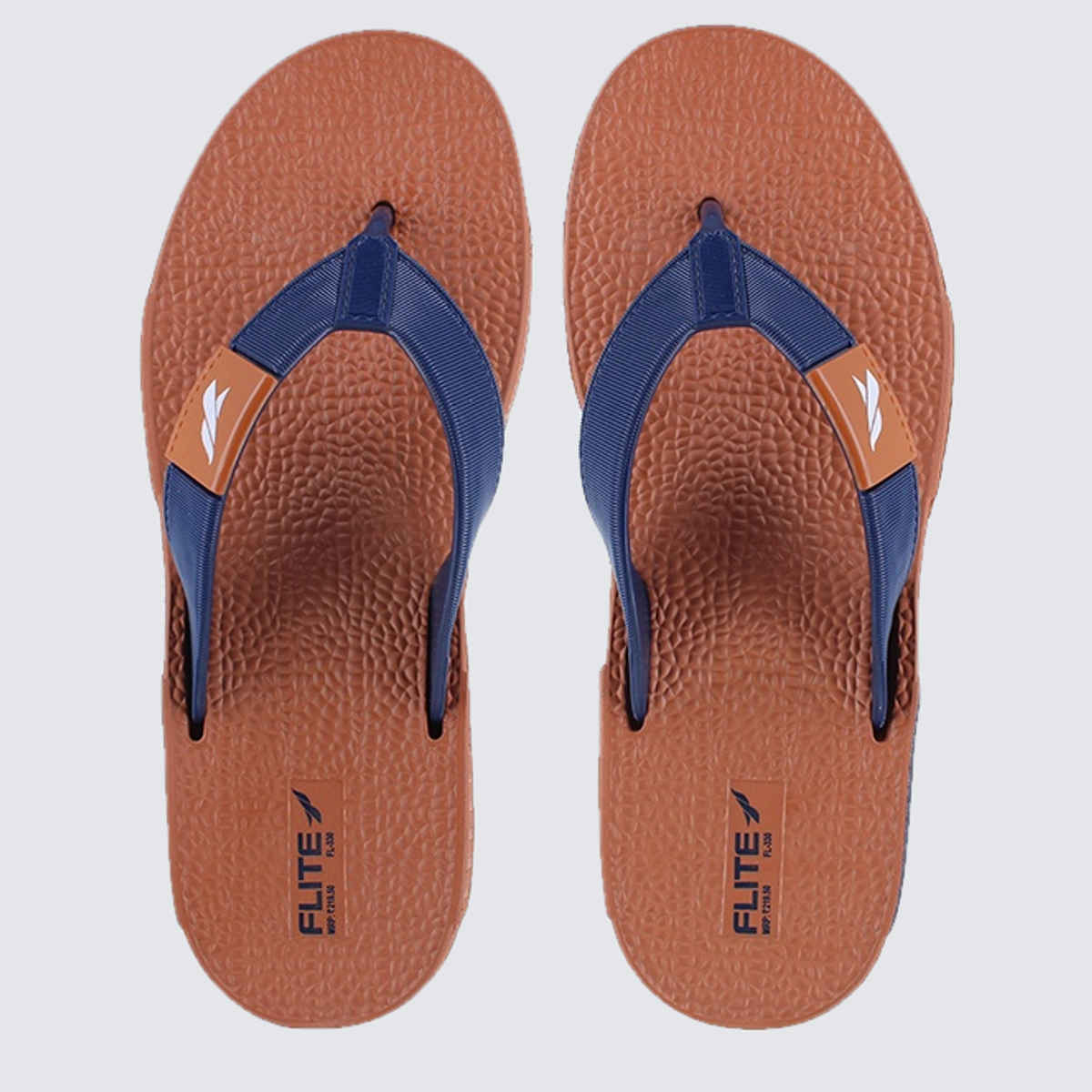Flite Slippers FL-330 Tan Navy Blue For Men | 10 UK