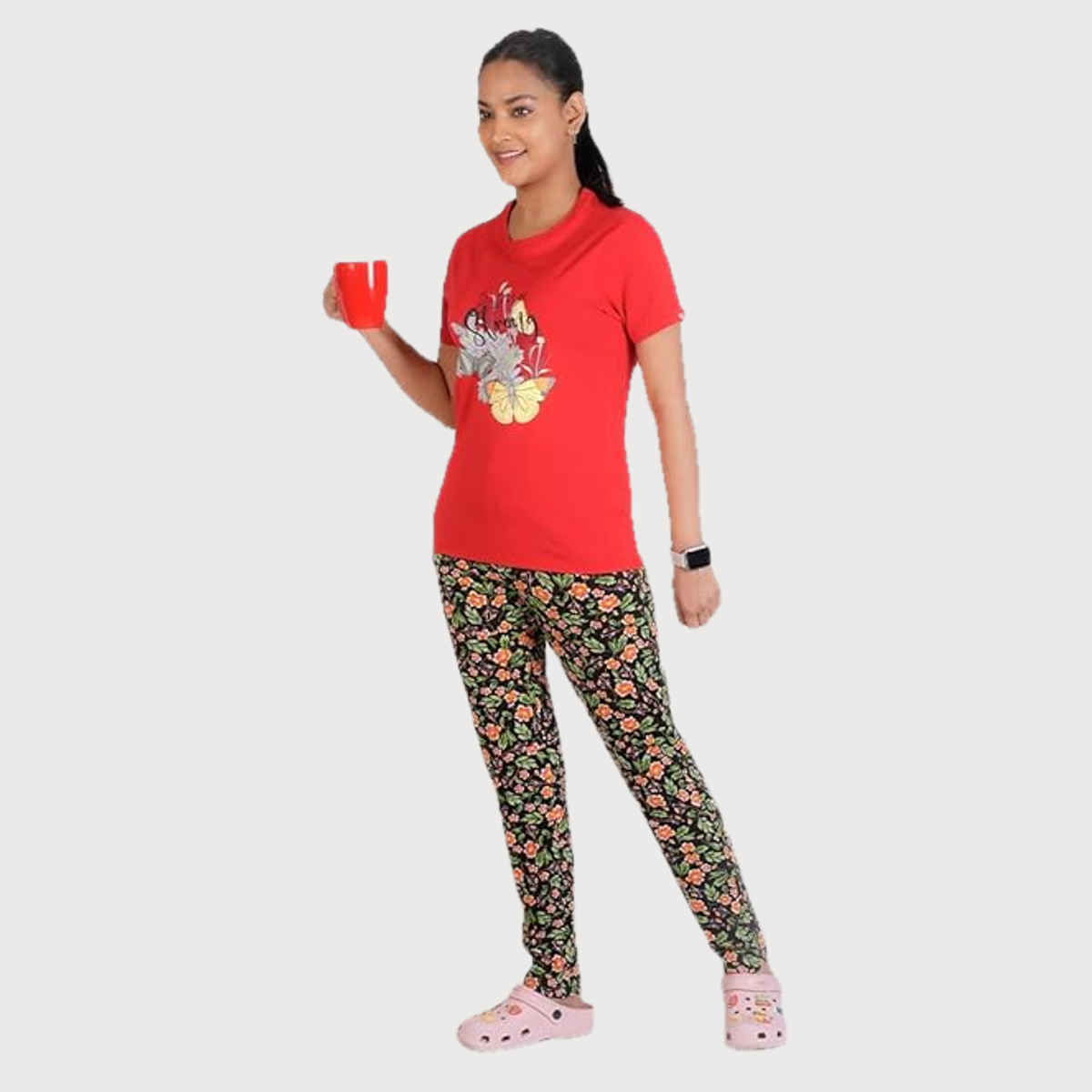 Rupa Colors Playsure T-shirt - Red | Printed | L