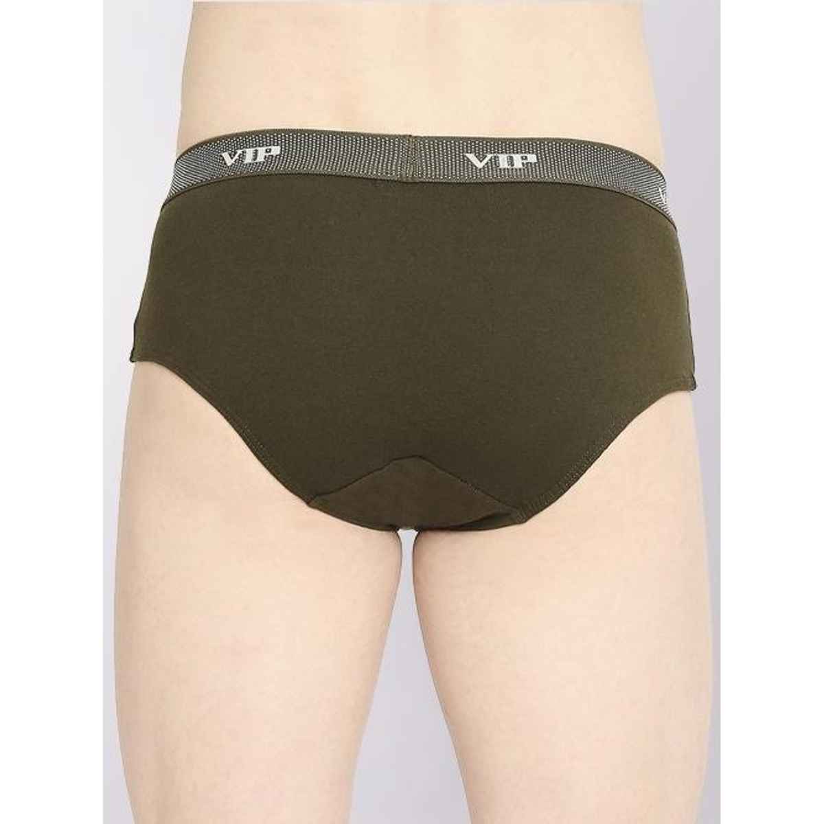 VIP Mens Briefs Fresh Pack Of 2-90-Cm(Navy Blue, Olive Green)