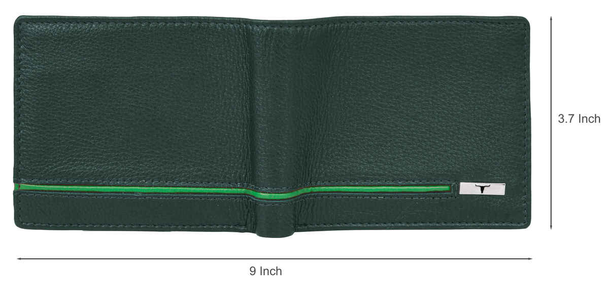 URBAN FOREST Men's Stag Leather Wallet | Green & Light Green