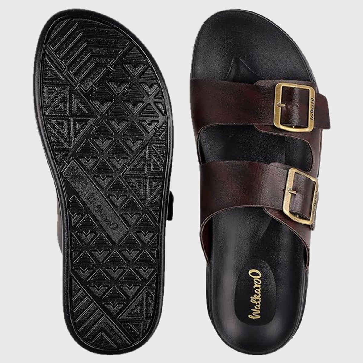 Walkaroo Men's Daily Wear Comfort Sandals - WE1337 Black UK7