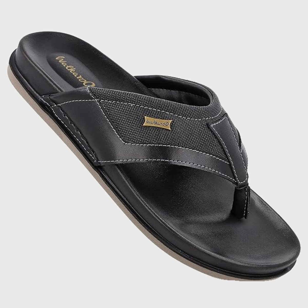 Walkaroo Men's Daily Wear Comfort Sandals - WE1020 Black UK8