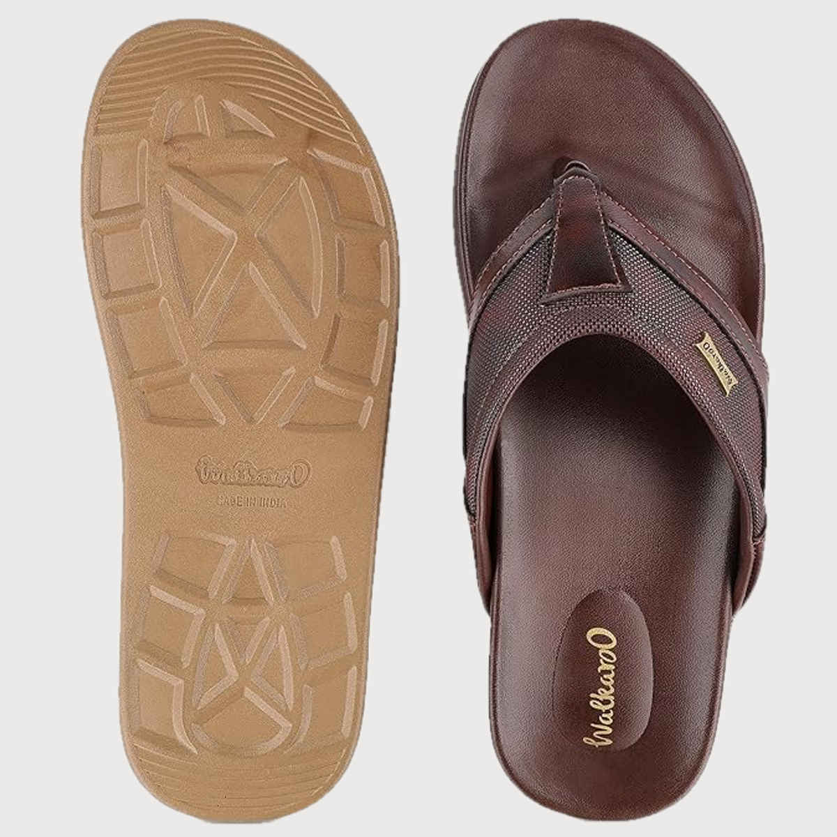 Walkaroo Men's Daily Wear Comfort Sandals - WE1020 Brown UK7