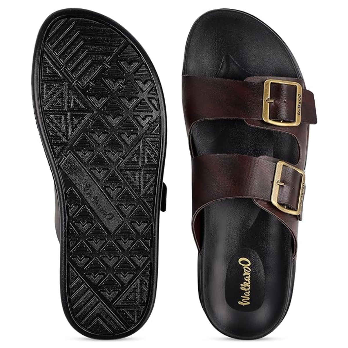 Walkaroo Men's Daily Wear Comfort Sandals - WE1337 Black UK8