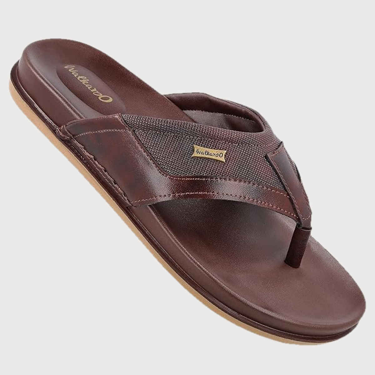 Walkaroo Men's Daily Wear Comfort Sandals - WE1020 Brown UK7