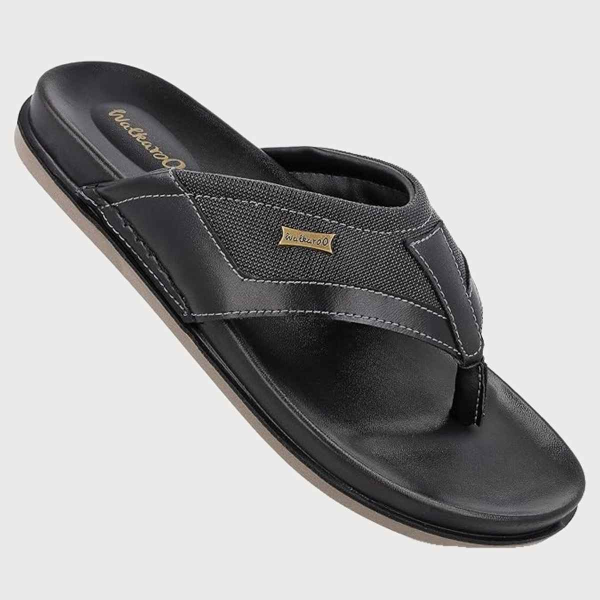 Walkaroo Men's Daily Wear Comfort Sandals - WE1020 Black UK8