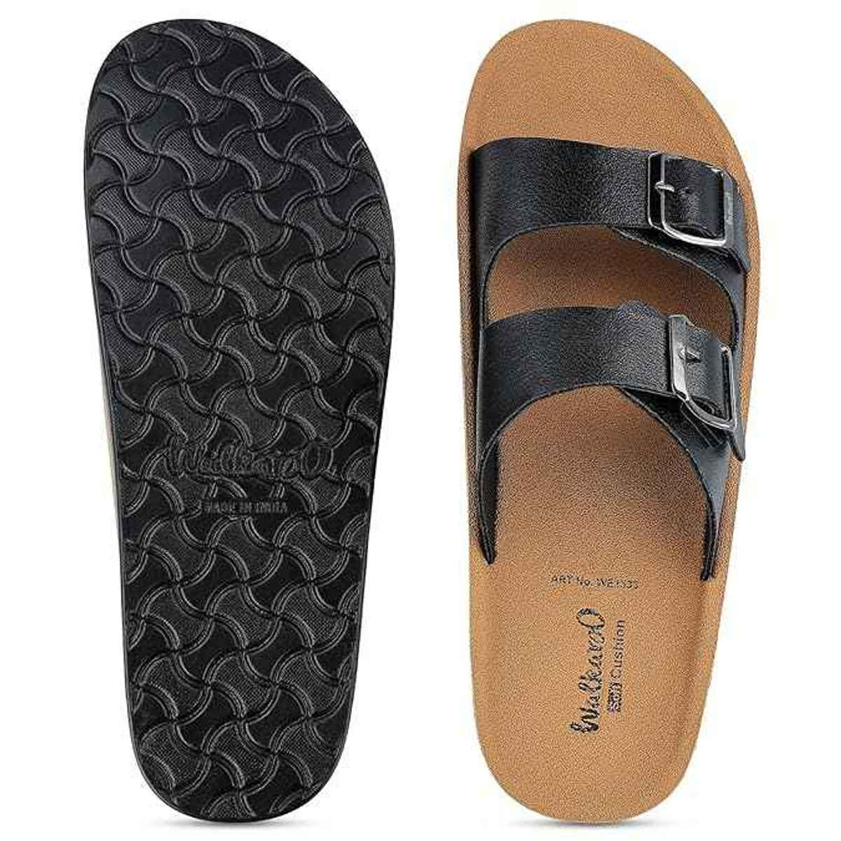 Walkaroo Men's Daily Wear Sandals - WE1333 Black UK12