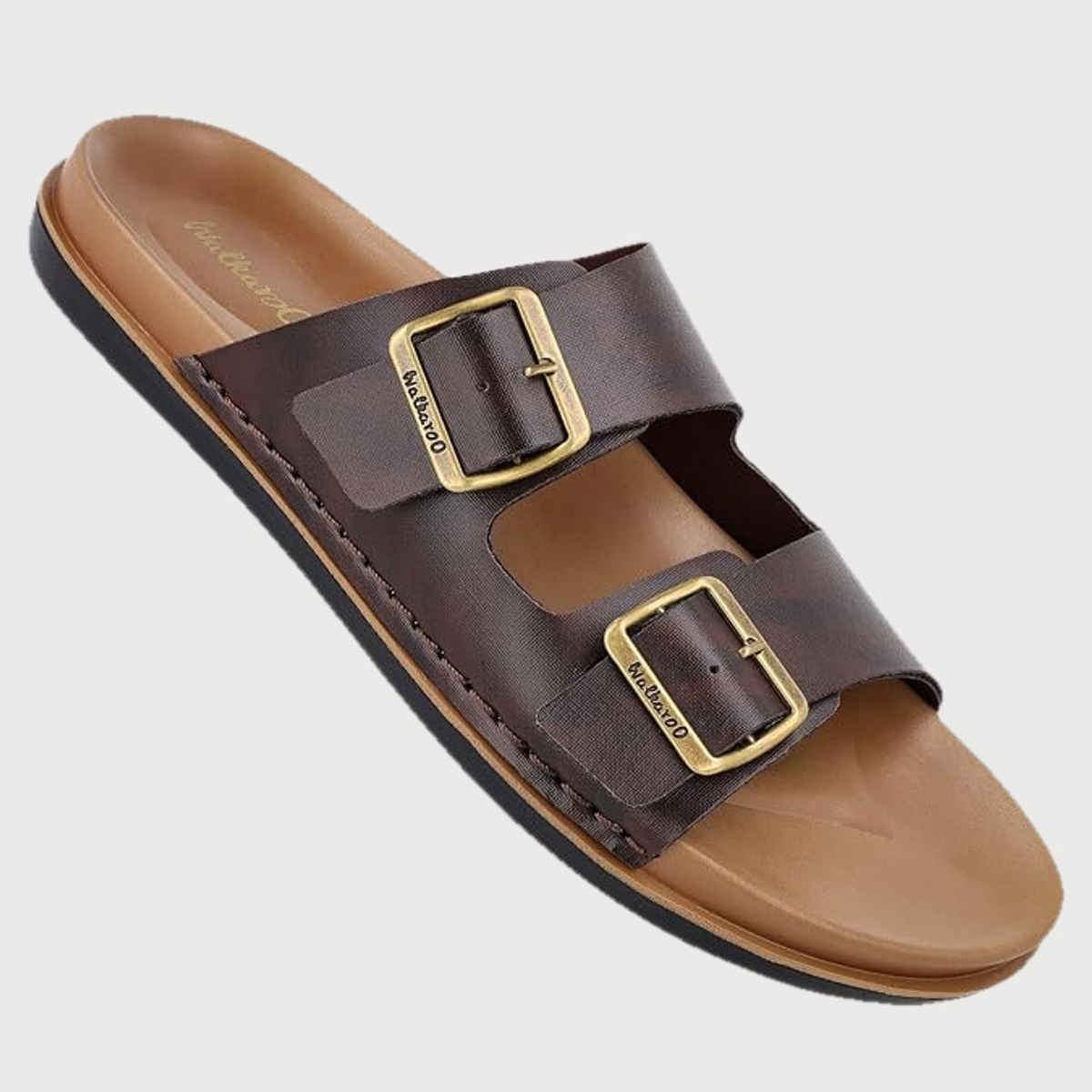 Walkaroo Men's Daily Wear Comfort Sandals - WE1337 Brown UK9