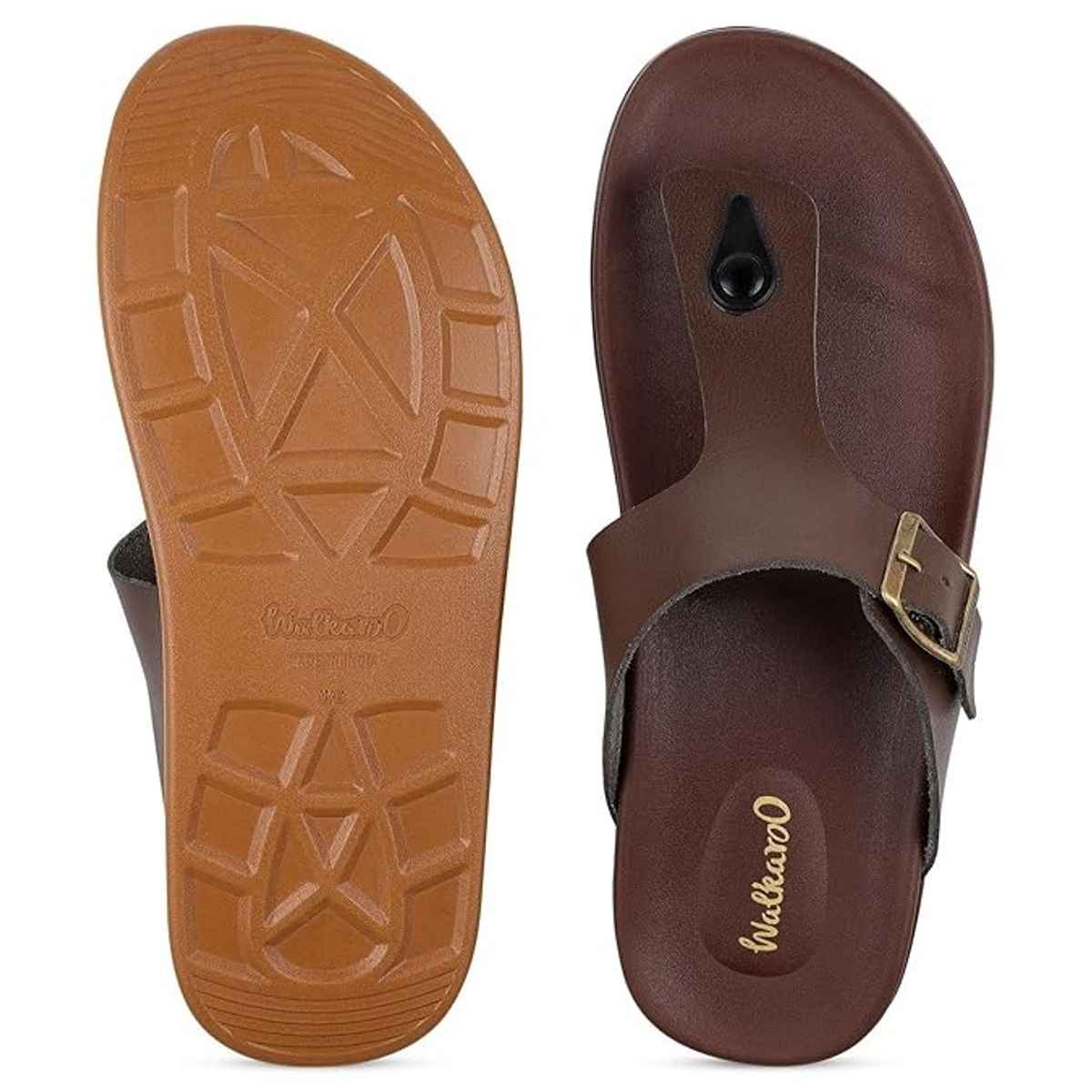 Walkaroo Men's Daily Wear Comfort Sandals - WE1356 Brown UK7