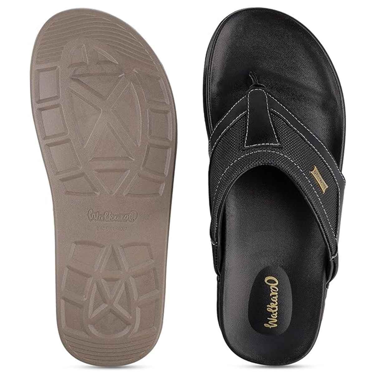 Walkaroo Men's Daily Wear Comfort Sandals - WE1020 Black UK9