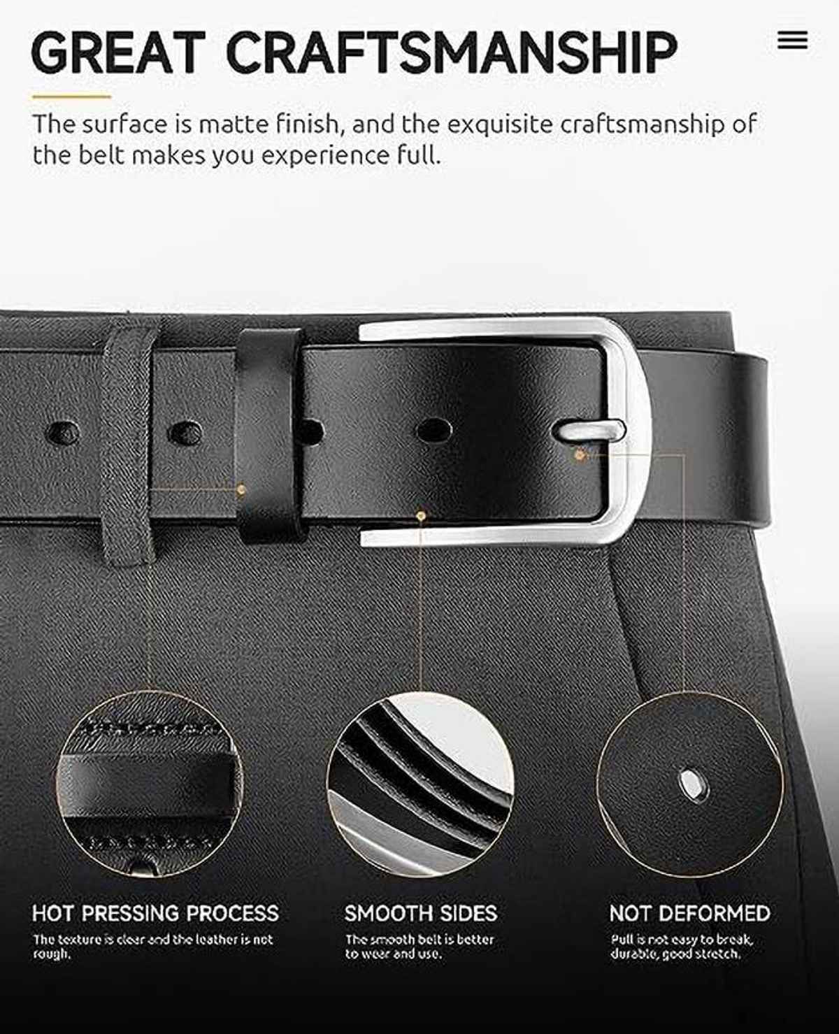 Kaezri Genuine Leather Black Belt for Men | Ddkatabl - 36