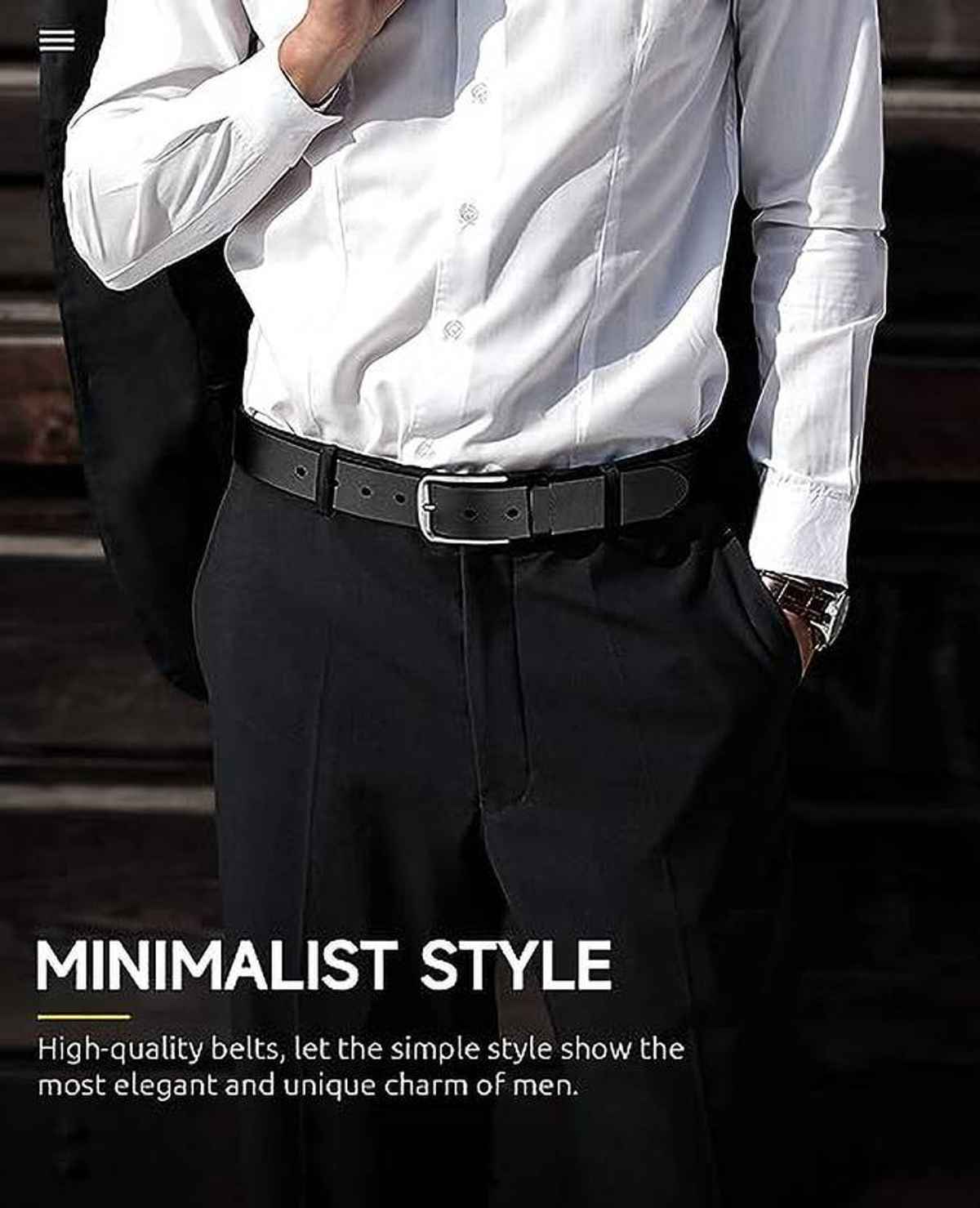 Kaezri Genuine Leather Black Belt for Men | Ddkatabl - 36