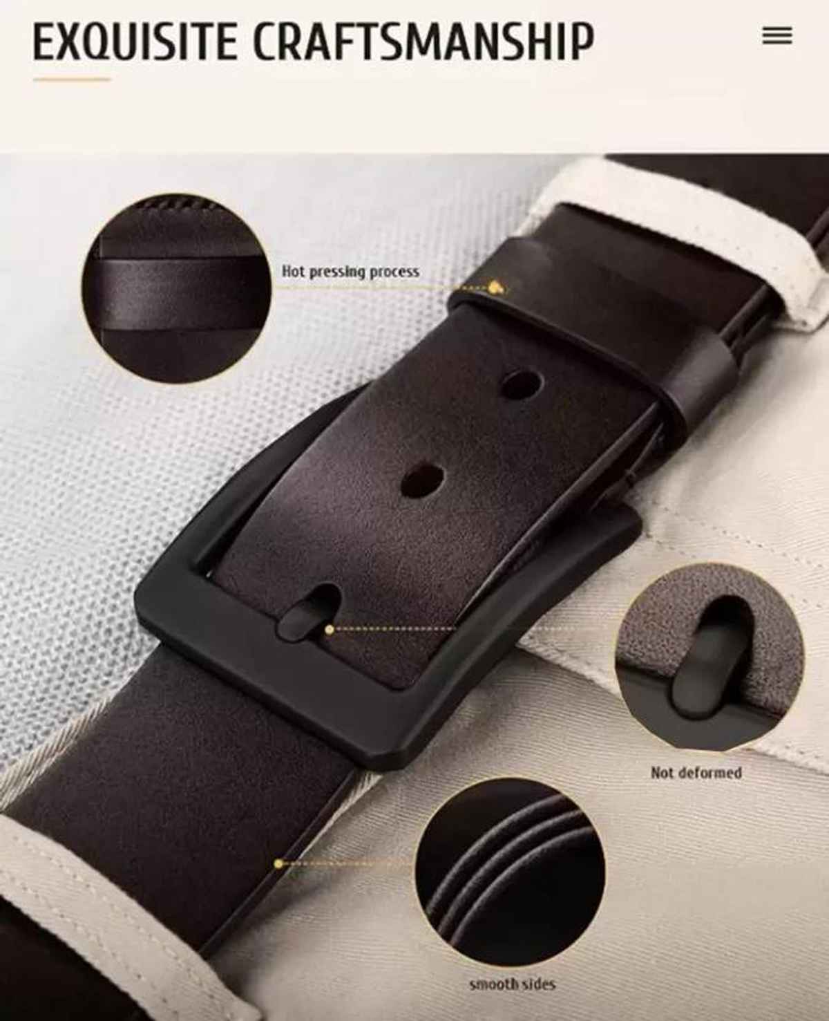 Kaezri Genuine Leather Brown Belt for Men With Bl. Buckle | Katabrbbd - 34